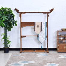 寻古 红木家具非洲鸡翅木（学名：非洲崖豆木）明清古典 实木挂衣架 明清古典工艺 原木落地衣挂 衣帽架 D款：长164*宽52*高181cm