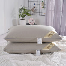 鹅毛羽绒枕 家用枕芯五星级酒店枕头双人一对成人鸭绒鹅毛护颈椎枕 【百分之百鹅毛枕灰色】一对 鹅毛绒片款