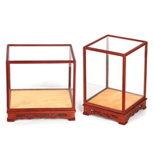 红木宝笼玻璃罩展示盒柜工艺品佛像文玩古董透明防尘罩子摆件 定制专拍