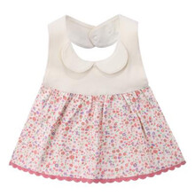 新款女宝宝纯棉裙式围裙罩衣背带交叉式婴儿围兜防水口水巾围嘴 田园碎花 289