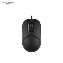 双飞燕旗舰店（A4TECH）FM12有线鼠标USB接口商务办公台式笔记本对称造型男女通用人体工程学设 高雅黑色