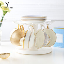 弥生时代日本进口环保咖啡杯收纳旋转收集架 白色简约北欧ins小清新创意