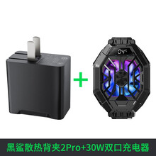 黑鲨冰封散热背夹2 Pro手机散热  一秒制冷 屏幕显示 炫彩灯效 多尺寸设备安卓苹果通用 黑鲨冰封散热背夹2Pro+30W双口充电器