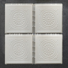 仿古砖雕唐莲模具中式小青砖古建砖雕浮雕方形地砖背景砖水泥模板定制