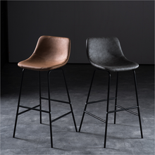 北欧吧台椅  现代简约酒吧椅高脚凳子家用靠背前台轻奢铁艺咖啡厅凳 更多颜色联系客服