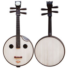 鸡翅木中阮乐器高档中软初学手工原木抛光专业演奏考级阮 (音质)鸡翅卷书缺口圆孔