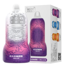 雷霆暴风 手动透明飞机杯男用自慰器伸缩夹吸成人情趣性用品吮吸胶自慰蛋情趣玩具 雷霆吮慰胶幻境凸点型（紫色）