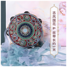 曲漾汉服拍照外景道具铃铛鼓唐宋风敦煌风手鼓带多色飘带流苏配饰发簪 古风国花飘带款双排