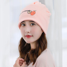 月子帽夏春夏季坐月子帽子孕妇时尚头巾春秋薄款发带夏天防风产妇产后用品 纯棉-粉柠檬(多功能)