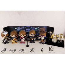 京炫（JINGXUAN)五月天架子鼓电吉他电贝司乐队组合乐器模型摆件男女朋友生日礼物 刻字6件乐器组合底板鼓-不含人偶