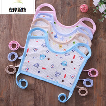 婴儿围嘴防水口水巾方形系带宝宝绑带饭兜围兜新生儿型 【6条】男宝宝颜色