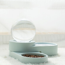 迪熊先生 狗碗猫碗 狗狗饮水器宠物自动饮水机宠物用品 灰豆绿