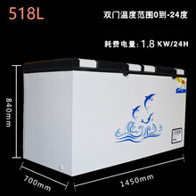 商用卧式冰柜岛柜展示柜超市冷藏冷冻冷柜大容量家用电冰柜冰箱铜管制冷便利店冰柜商用美示 498升单温冰柜