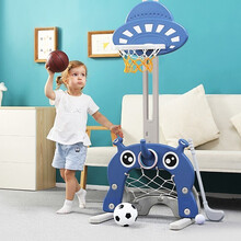 篮球架 儿童篮球架室内玩具可升降篮球筐早教家用户外室内投蓝球架框高尔夫足球门三合一男女六一儿童节礼物 儿童篮球架（三合一）篮球+足球+套圈