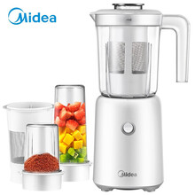 美的（Midea）料理机家用 多功能三杯榨汁机 婴儿辅食搅拌研磨绞机 白色