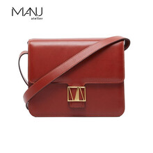 MANU ATELIER 21SS春夏款 奢侈品 ROXY系列 女士简约单肩斜挎小方包红色  2018107
