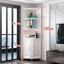 角柜  简约三角形转角墙角拐角边角角落客厅卧室厨房收纳餐边 领道（LINGDAO） 60*200暖白 组装