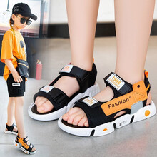 杨梳 儿童凉鞋男女童凉鞋2021新款夏季中大童软底防滑小男孩沙滩鞋韩版软底儿童潮男女童鞋儿童男凉鞋 #骏豪&F2102 桔色 30码鞋内长约19.4CM