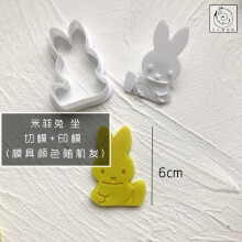 悦希（UIOSIN）白小狐烘焙 米菲兔饼干模具可爱卡通兔子宝宝周岁礼物按压式印模 B款-坐姿-6厘米