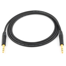 莫伽米2549大三芯6.35mm立体声调音台对录连接音箱平衡线 黑色 20米