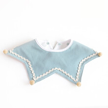 稚心宝宝围嘴 婴儿口水巾 宝宝旋转围嘴婴幼儿防水吐奶围兜男女宝宝吃饭小围巾围脖口水巾 浅蓝星星围嘴 0-2岁