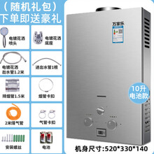 万家乐 2021新款燃气热水器家用液化气6升煤气8升电池强排天然气低水压可第 10升电池款直+排-铜水箱 天然气