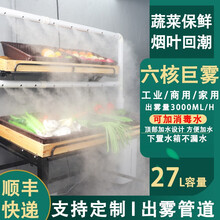 松兴大功率上加水空气加湿器办公室家用客厅蔬菜水果保鲜大容量大雾量大型工业超声波增湿机工厂商用消毒喷雾 27L六核触摸板+3米打孔出雾管