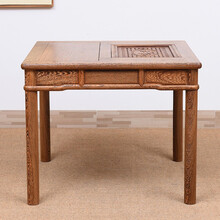 匠人塘红木家具非洲鸡翅木（学名：非洲崖豆木）泡茶桌实木 茶桌椅组合 功夫茶桌 中式家用阳台茶艺桌炮台 茶桌：长86*宽86*高75cm