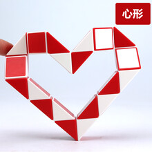 魔尺玩具儿童益智百变24段幼儿园3岁5比赛减压初学者异形顺滑魔方 YJ6681魔尺-红色