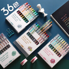 莫兰迪色系中性笔套装可爱彩色水笔按动式简约多色果汁手账笔 莫兰迪色系笔【随机3支不重复】