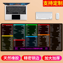 索能超大鼠标垫办公快捷键大全加厚大号护腕女0ffice软件excel函数PS桌面键盘电竞游戏电脑桌垫 Pr快捷键专业版 尺寸300x800mm厚度3mm
