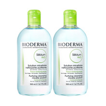法国贝德玛BIODERMA 舒妍多效洁肤液 净妍卸妆水眼唇敏感肌可用 深层清洁 净妍控油洁肤液500mlx2