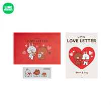 LINE FRIENDS 布朗熊贺卡明信片 创意情人节生日祝福卡片信封 情人节贺卡1
