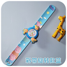 万代（BANDAI）飞侠手表 儿童玩具小猪佩奇女孩卡通幼儿男孩拍拍表 旋转彩带蓝小猪