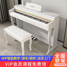 科蒂思 电钢琴88键重锤烤漆成人专业数码钢琴立式智能考级用琴幼师专用自学电子钢琴家用初学者电钢 P05-木纹白-滑盖-全重锤-APP跟弹（配琴凳）