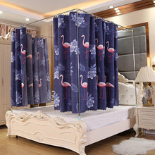 富俪姿宿舍单床帘下铺上铺遮光帘布子 紫花 单床帘【长2高1.6米】多买自动优惠