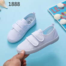 迪士尼幼儿园小白鞋男童女童白色运动鞋学生童鞋帆布鞋儿童帆布鞋白球鞋 1888 白色 33码/鞋垫长约21cm
