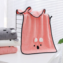 婴儿浴巾新生儿洗澡宝宝大毛巾正方形幼儿童卡通比纯棉超柔软吸水 考拉粉色 一条毛巾