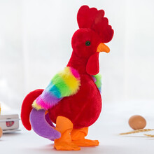 儿童电动毛绒玩具尖惨叫鸡音乐大公鸡玩偶会跳舞的鸡娃娃安抚公仔 跳舞鸡-红色 电池版