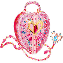 叶罗丽玩具儿童DIY手工制作创意粘贴灵公主首饰盒冰公主项链串珠玩具蓝孔雀女孩生日礼物 罗丽仙子手提包