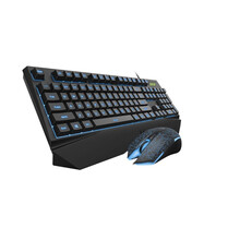 雷柏 V120S 有线键盘鼠标套装（游戏背光家用办公 台式电脑笔记本吃鸡lol键鼠套装） 黑色 V120S键盘鼠标套装