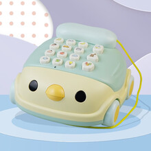 宝贝趣儿童玩具早教电话机男女孩音乐手机0-1-2-3周岁生日礼物 小鸡电话机蓝色