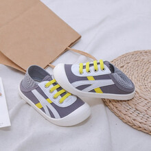 蒂布豆童鞋儿童帆布鞋女童鞋板鞋男童布鞋2021春秋新款中小童幼儿园宝宝鞋ins风 灰色 23码内长15.4cm