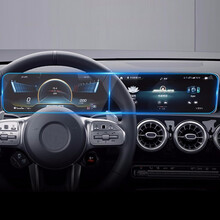 阪驰 20-21奔驰A级B级A200L/A180L/GLB/CLA导航膜中控贴膜屏幕钢化膜保护膜 20-21A级/B级/GLB/CLA高清钢化膜分体