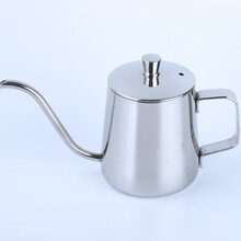 不锈钢手冲壶咖啡壶特氟龙挂耳壶家用滴漏滴滤式竹盖细口细嘴壶 350ml不锈钢盖挂耳壶-原色