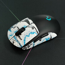 gpw防滑贴 鼠标防滑贴防汗 蜥蜴皮GPW 2代G304G502G703G903卓威毒蝰汗贴 杏白色 白黑山水