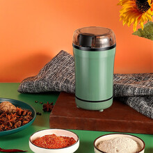小猪帮厨磨粉机电动磨豆机超细五谷杂粮打粉机咖啡机自动磨粉机家用小型中药材粉碎机家用咖啡豆研磨机 菘绿色加强款【2021新品 强劲动力】 豪华款