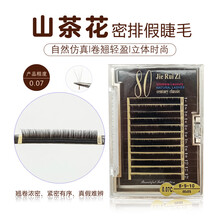 山茶花假睫毛手工眼睫毛嫁接种植舒适柔软自然单根0.07 山茶花 C 9/10/11