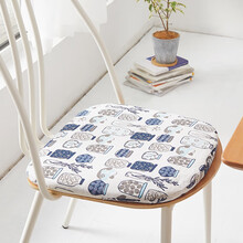 百熙尼棉麻日式坐垫餐桌椅垫餐椅垫办公室家用榻榻米四季学生防滑椅子垫 【马蹄垫】薰衣草瓶 40*42cm四个装