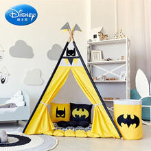 迪士尼（Disney） 儿童小帐篷游戏屋北欧室内男孩宝宝玩具屋印第安女孩家用公主房子六一生日礼物 蝙蝠侠+1.2m垫子 送星灯+云朵+抱枕